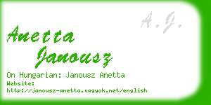 anetta janousz business card